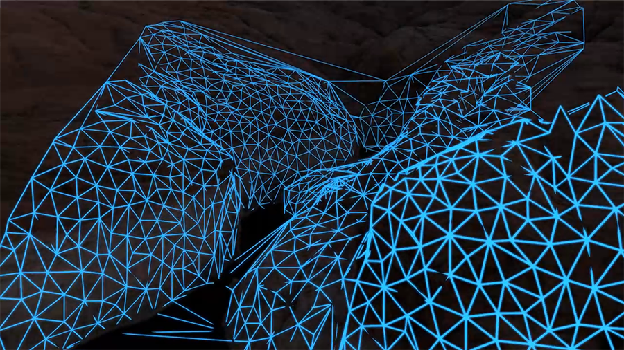 Canyon Scene Reconstruction: Using Scene Reconstruction to Render a FUI / AR Wireframe