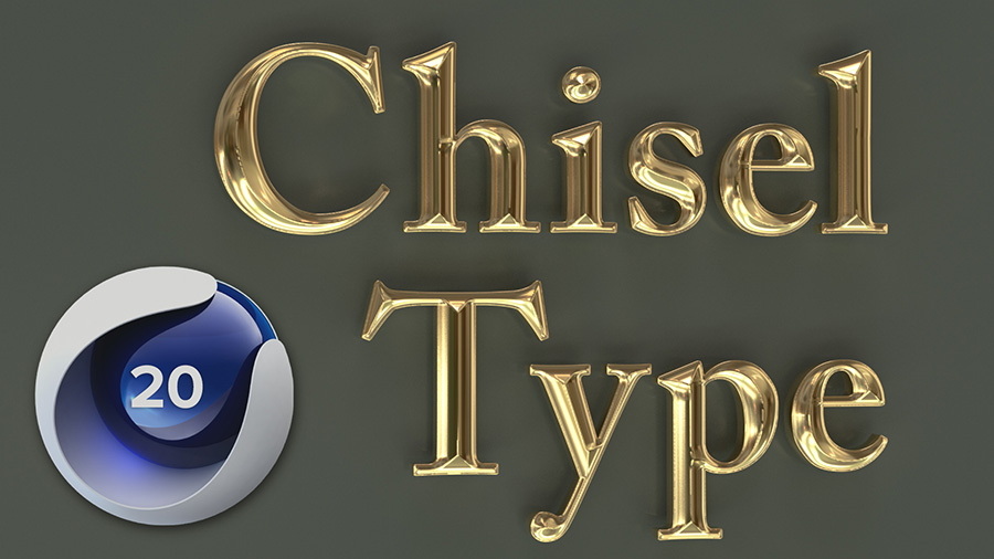 New in Cinema 4D R20: Create Chiseled Type using C4D's Spline Field